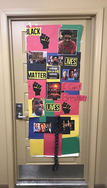 Some doors are more serious, like this one, reminding residents that Black Lives Matter.