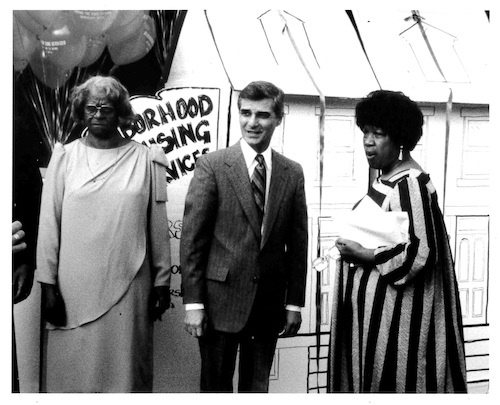 Dorothy Richardson with the mayor and friend and leader Ethel Hagler.