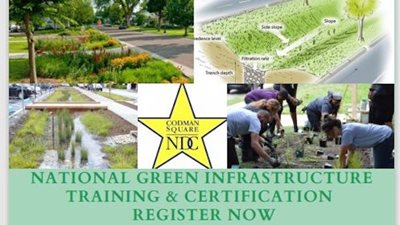 A brochure advertising Green Infrastructure Training.