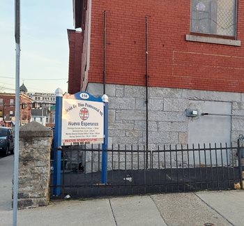 Another location where the staff has gone to talk about scams is this brick church, which offers a food pantry. Wherever people gather is a time to talk.