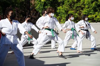 A karate demonstration from opening day.