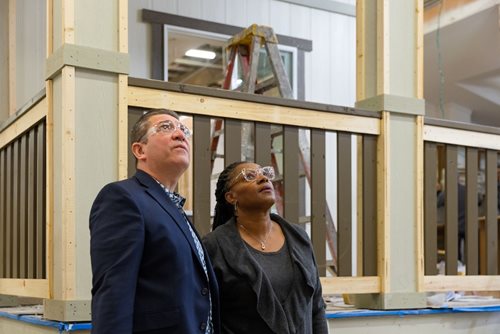 people inspecting a home in progress