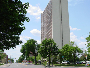 An affordable housing tower in Minnesota